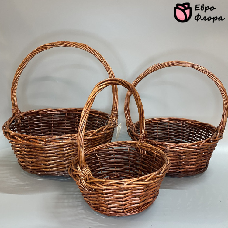 Корзина из ивы 3шт, коричневые